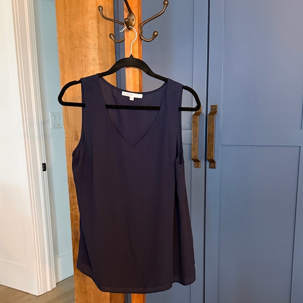 cleo Navy V-Neck Sleeveless Camisole